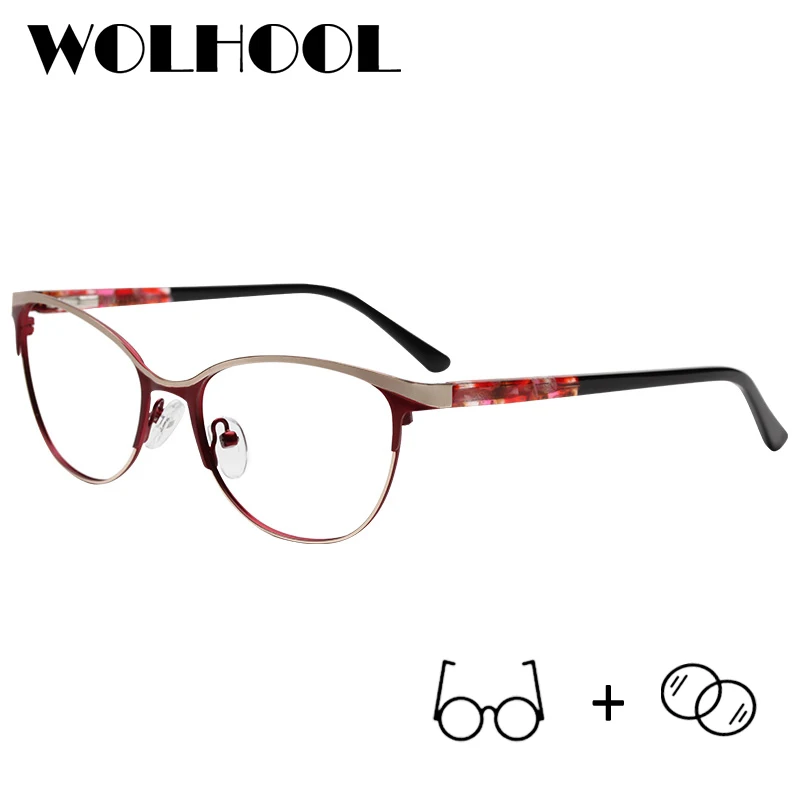 Metal Prescription Glasses Women Photochromic Myopia Progressive Blue Light Blocker Optical Oval Eyeglasses |
