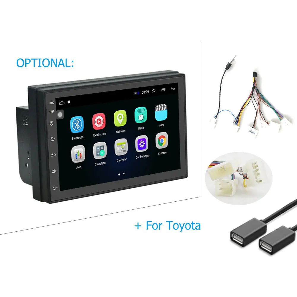Toyota AMPrime Android 2din автомобильное радио аудио Авторадио " ЖК сенсорный экран MP5 плеер Bluetooth wifi gps FM Автомобильный мультимедийный плеер радио - Цвет: Toyota