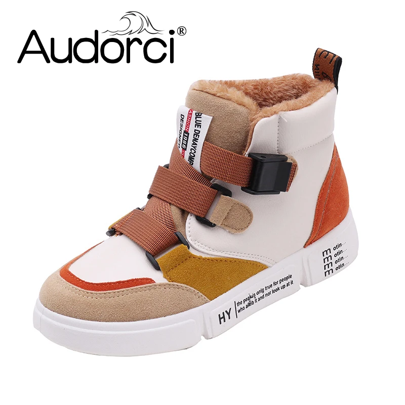 Audorci 2018 зимние женские удобные повседневные сапоги уличные сохраняющие тепло