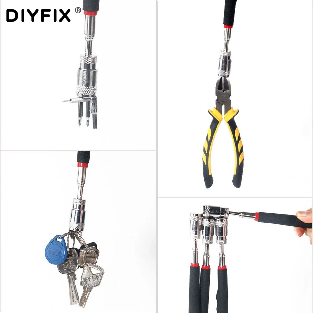 Телескопический магнитный инструмент DIYFIX для поднятия со светодиодсветильник