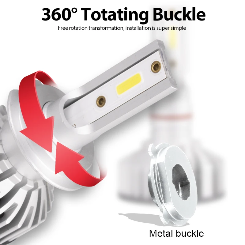 CARLitek SMD COB Светодиодная Автомобильная Лампа 6000K Bombillo H7 H1 H11 H3 HB3 HB4 H4 Bi Beam 10000LM 50 Вт
