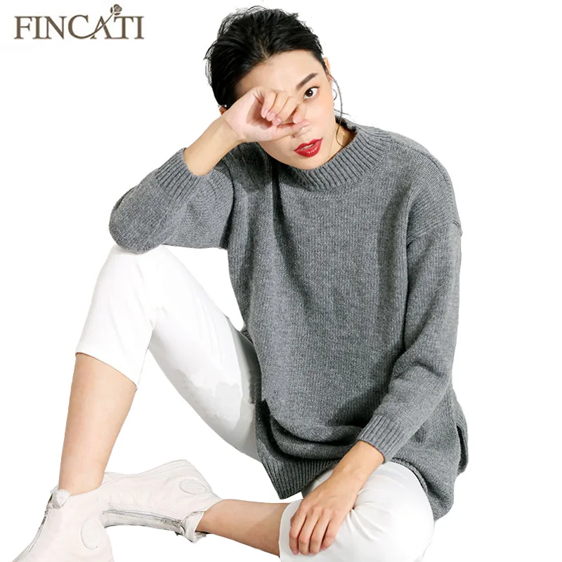 Чистый кашемир пуловер свитер 2018 Осень Зима Высокое качество Половина Водолазка