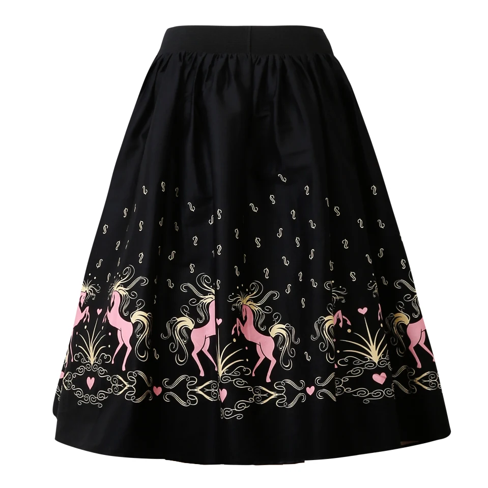 Женская винтажная юбка с принтом пони трапециевидной формы | одежда