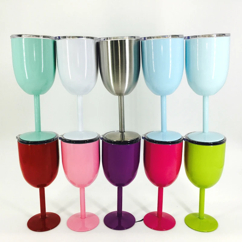 Quenya 13oz 400ml Vacuum Stainless Steel Cocktail Glass Wine Creative Winecup Durable Goblet with Lid Drinking Ware | Дом и сад