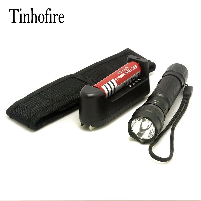

Супер яркий светодиодный фонарик Tinhofire 2000 люмен CREE XML XM L T6, фонарик с 5 режимами, фонарик для улицы-001 + аккумулятор + зарядное устройство + сумк...
