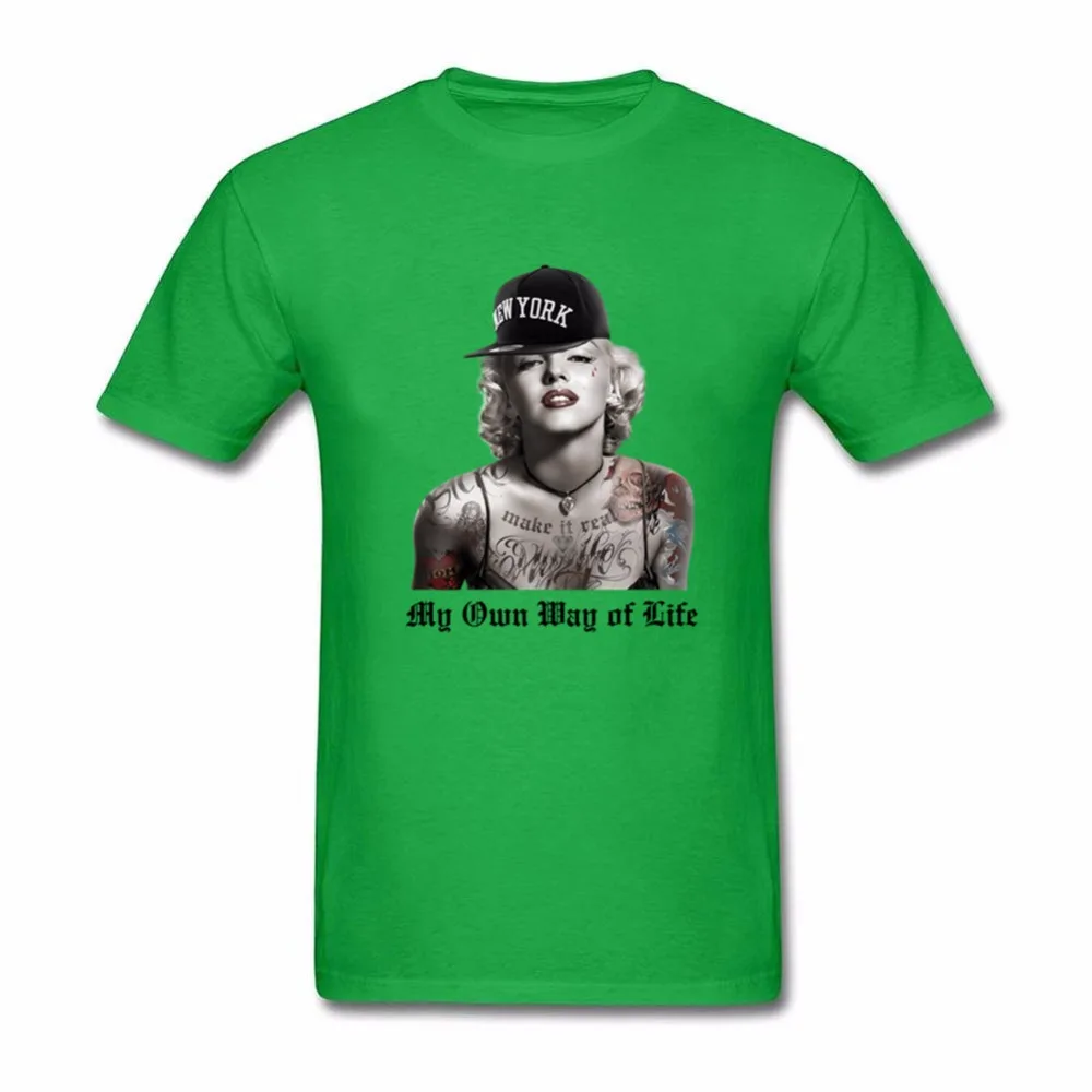 NLKING BRAND street fashion personality print Marilyn Monroe Tattoo short sleeve custom 3XL men's T-shirt | Мужская одежда