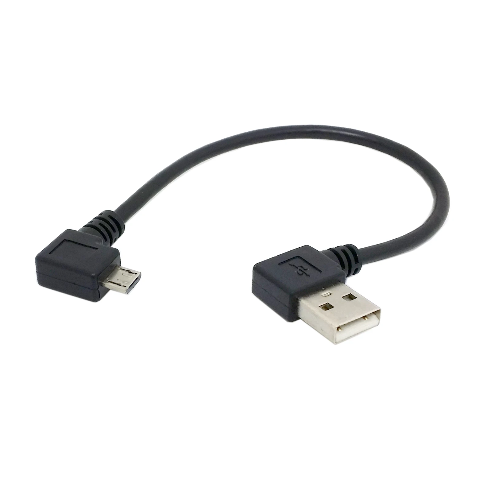 

Zihan USB 2.0 A Male Left Angled 90 Degree to USB Micro B 5pin Left Angled Male Charged Sync Data Cable for Smart Phone 0.2M