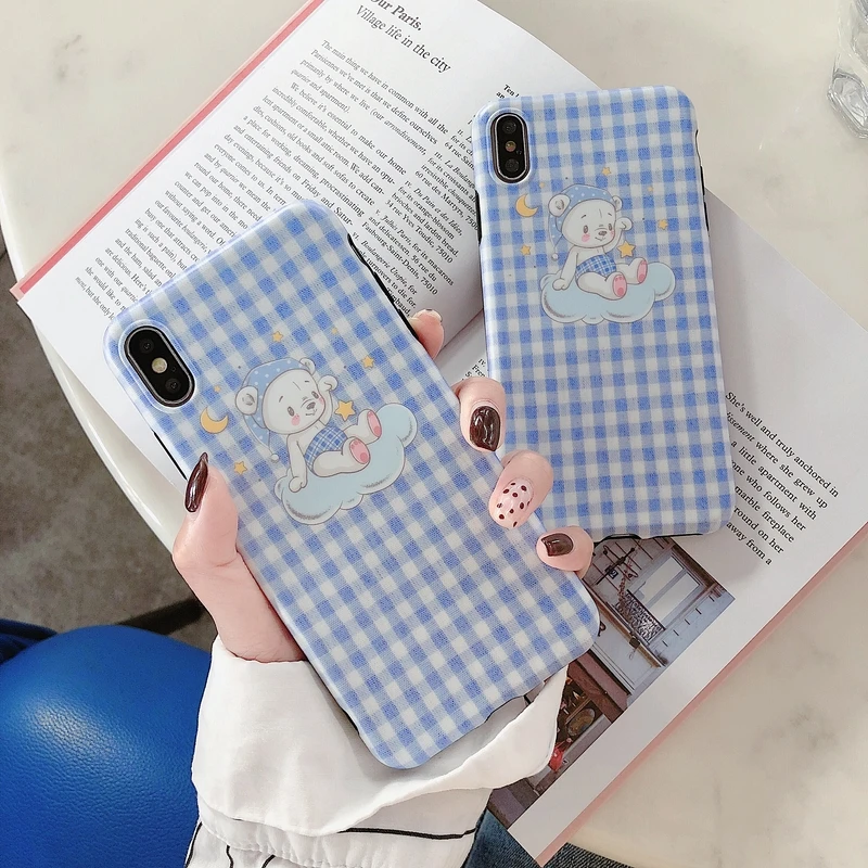 Samtsui IMD матовый чехол для iPhone XMAX XR X XS Мягкий ТПУ медведь задняя крышка 6 6s 7 8 Plus
