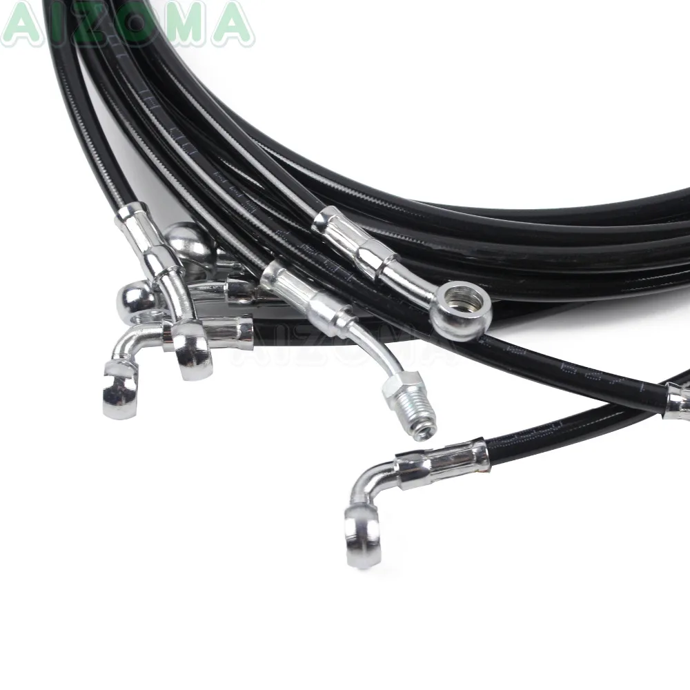 Мотоцикл 10-12 &quotРуль Ape кабель Тормозная Линия Комплект для Harley Touring Road King Street