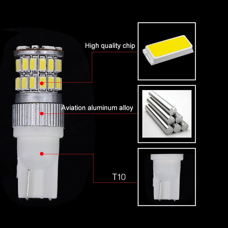 10 шт. W5W Canbus LED T10 Лампа 194 168 номерной знак боковой свет для Toyota Corolla Avensis Yaris Rav4 Auris Hilux
