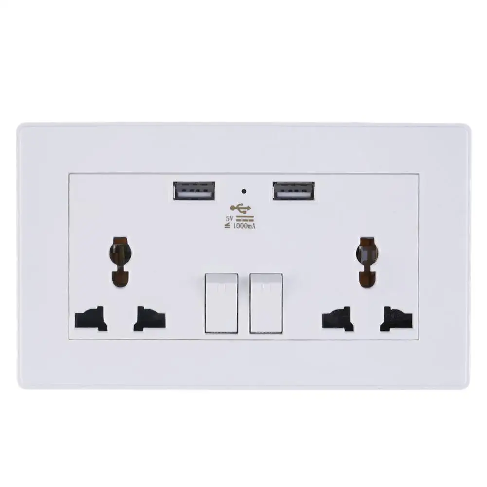 Универсальная настенная розетка ACEHE с двумя usb-разъемами разъемами питания 2100mA |