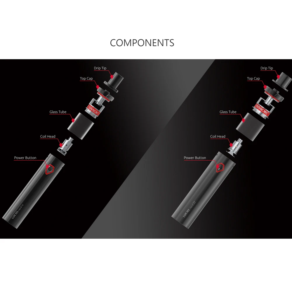 SMOK VAPE ручка Nord 19 стартовый набор 1300 мАч батарея 2 мл распылитель с сеткой 0.6ом