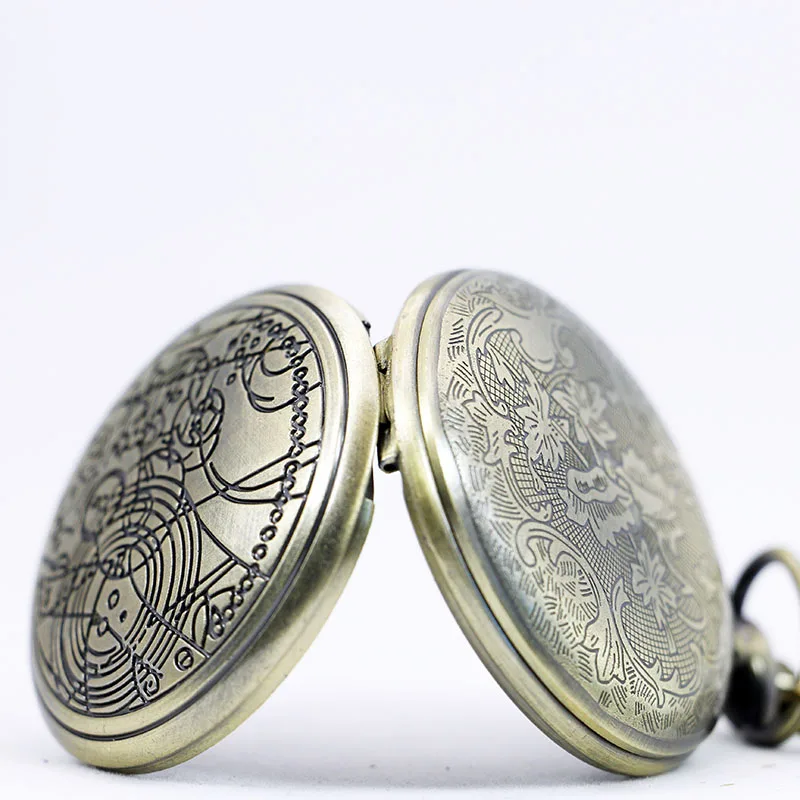 Винтажные кварцевые карманные часы с бронзовым фильмом модный стиль лучший