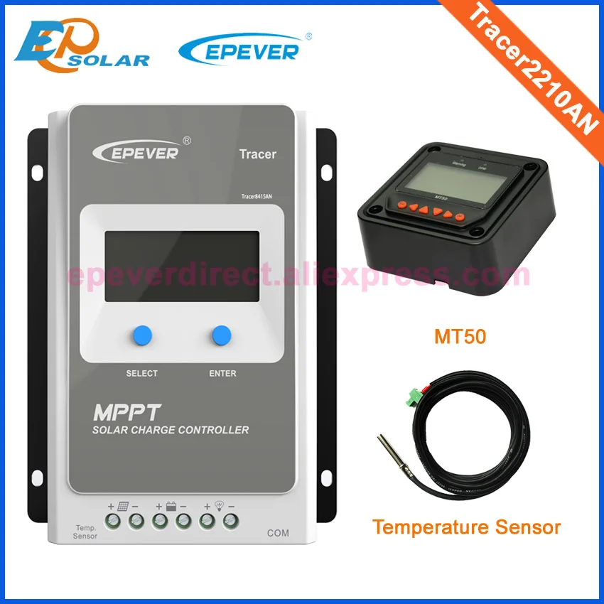 with MT50 and sensor 20A контроллер EPEVER EPsolar MPPT солнечный регулятор отслеживания 12 В/24 В Авто Тип ЖК-экран MT50 дистанционный измеритель usb-кабель - Цвет: with MT50 and sensor