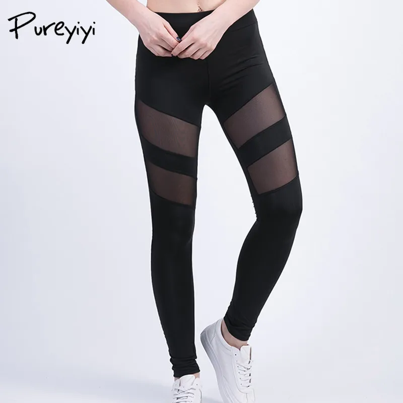 Pureyiyi Леггинсы для женщин женский черный Фитнес леггинсы Mujer спортивных