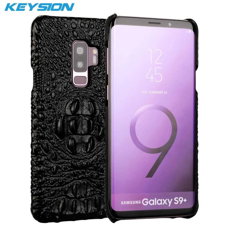 KEYSION Phone Case for Samsung Galaxy S9 Plus Luxury Genuine Leather Crocodile Pattern Back Cover S9+ Anti-knock | Мобильные