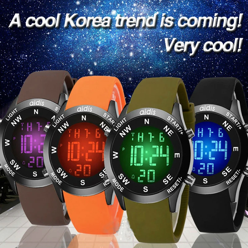 Модные спортивные часы для улицы светодиодные студентов электронные наручные с