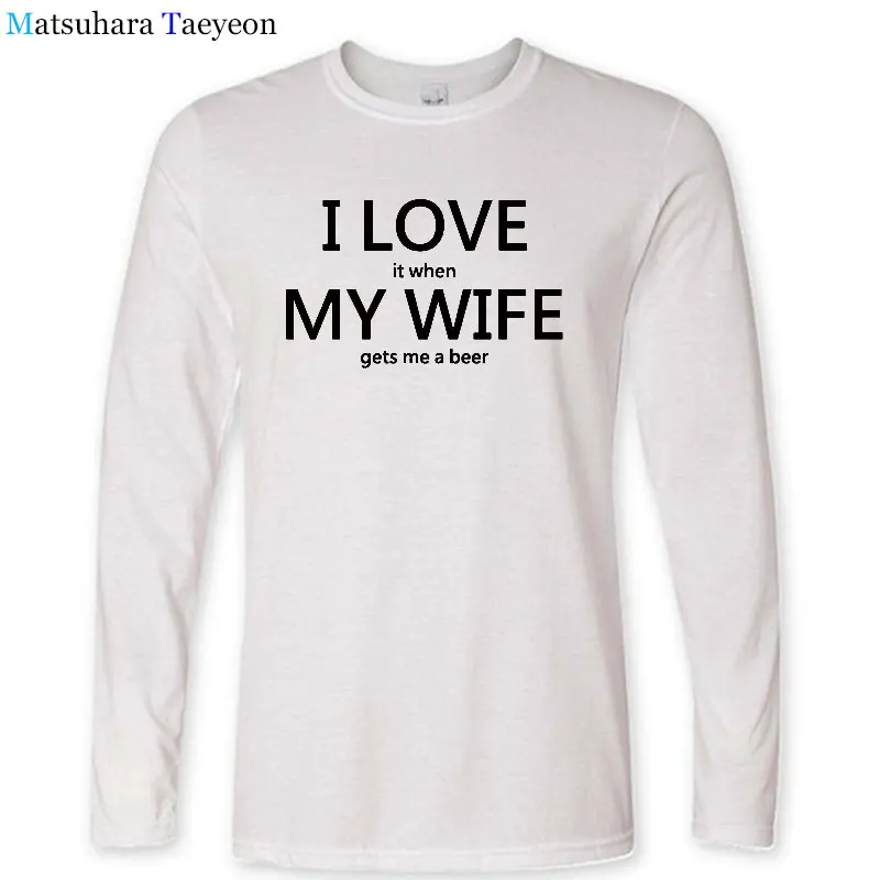 Новая летняя футболка с надписью I Love My Wife забавное пиво юмором Мужская хлопковая