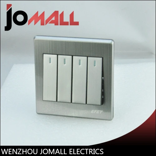 Роскошный настенный выключатель панель света 4 банды 2 пути кнопочный 16А 110 ~ 250 В 220