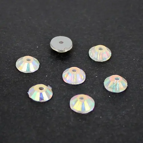 Бусины из кристаллов AB 4 мм 5 круглые бусины с плоской задней частью для шитья