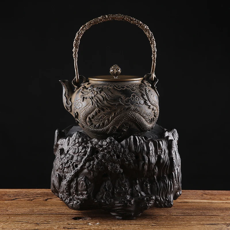 Cast Iron Tea Pot Set Japanese Teapot Tetsubin Kettle Kungfu Drinkware Stainless Steel Strainer dragon&ampphoenix TeaKettle 1.2L | Дом и сад