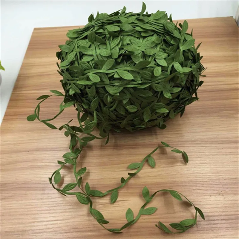 

Wholesale 200M Silk Artificial Leaf Leaves Ivy Flower Wedding Decoration DIY Scrapbooking Craft Decorative Garland Wreath Fake F