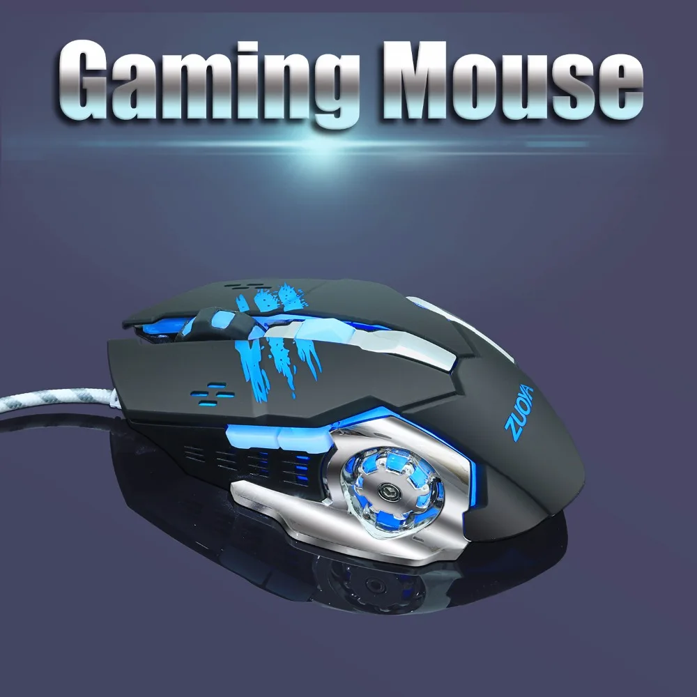 ZUOYA игровая мышь, 5500 dpi, Mause, 6 кнопок, кабель, USB, проводная, светодиодный, оптическая, игровая мышь для ПК, компьютера, профессионального геймера