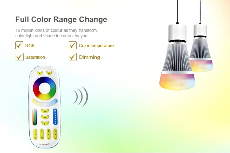 Mi Light 2 4 GHz Zone RGB + CCT пульт дистанционного управления FUT092 с подсветкой для всех и