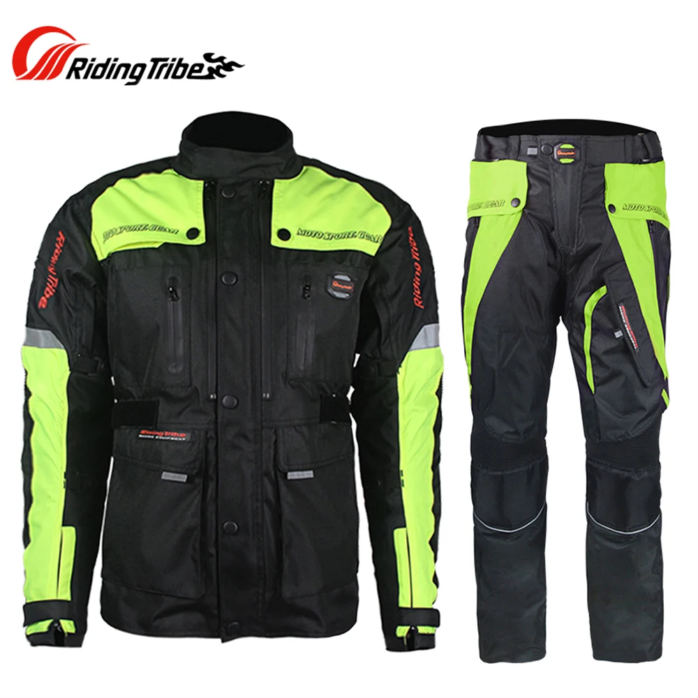 Green Set Moto rcycle pull suit Мужская одежда для гонок по бездорожью ветрозащитная Водонепроницаемая мотоциклетная куртка для путешествий для верховой езды куртка для мотоцикла брюки костюм - Цвет: Green Set