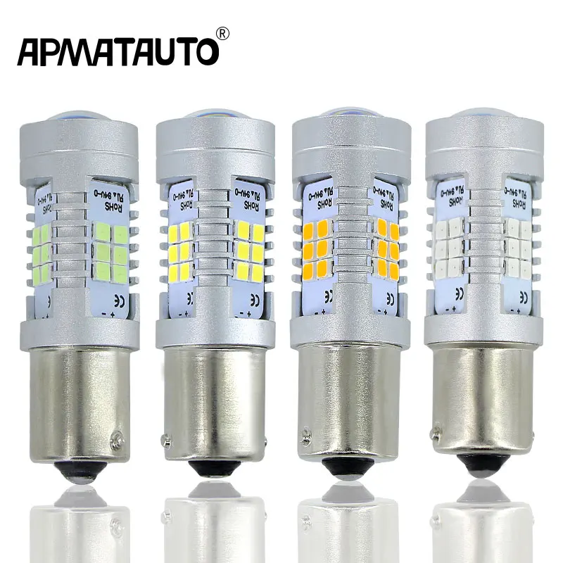2X 1156 LED BA15S P21W база 3535 чипов 6000K белый красный желтый кристалл синий стоп сигнал