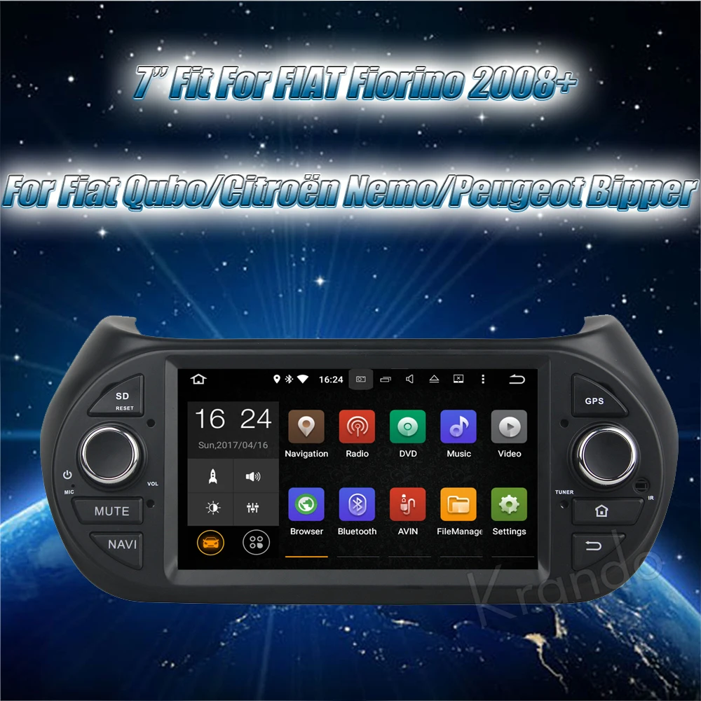Автомобильный радиоприемник Krando Android 9 0 gps для fiat fiorino Qubo Citroen Nemo Peugeot Bipper 2008 +