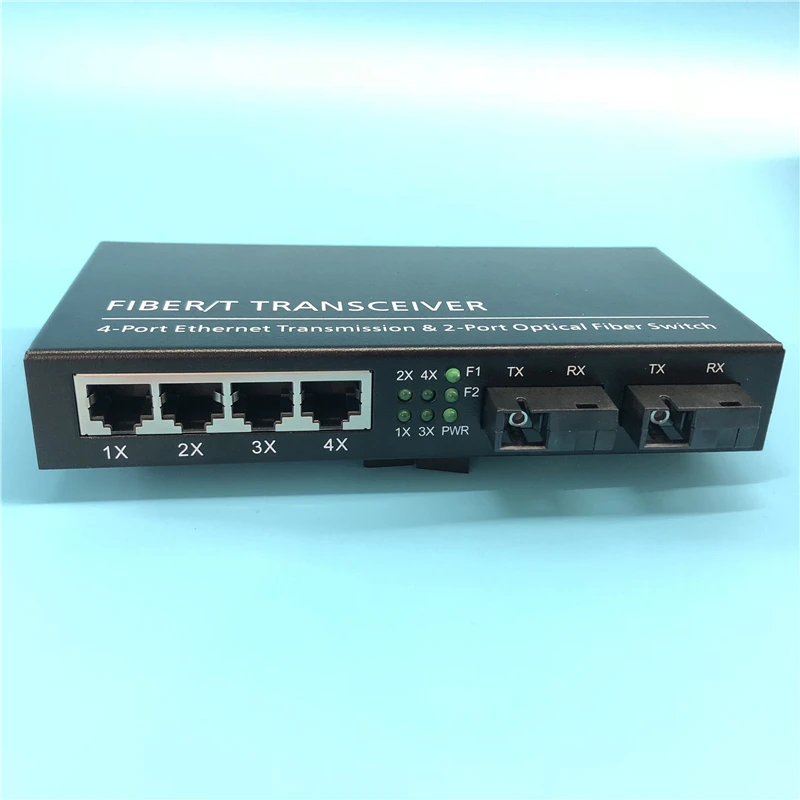Коммутатор Gigabit Ethernet 2G4E 10/100/1000M волоконно оптический медиаконвертер с одним