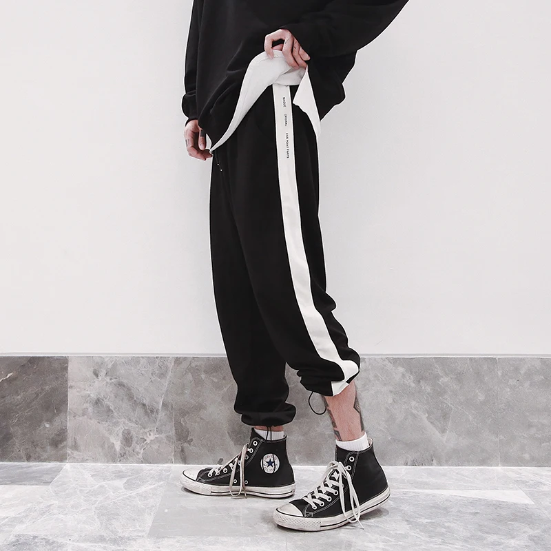 2017 новые джинсы мужские корейские модные тонкие полосатые шаровары Повседневные