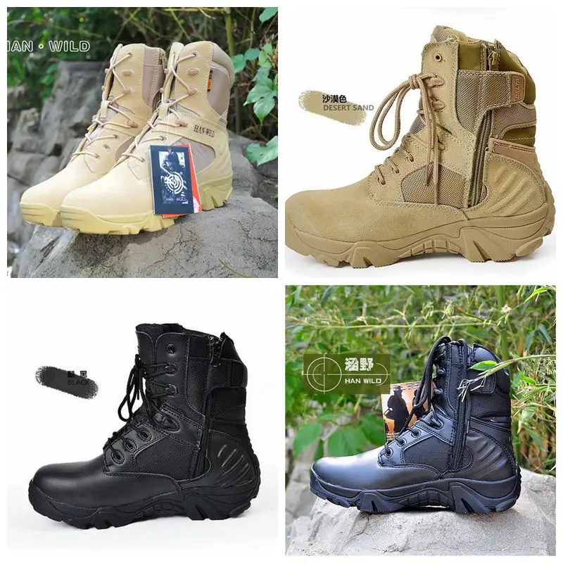 

Autumn and Winter Warm Breathable Shoes Men War Game Hunting Boots Hiking Shoes Leather Men Waterproof Boots