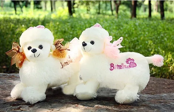 Красивая Белая Игрушка Пудель красивая собака плюшевая игрушка Рождественский