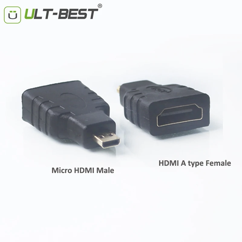 Фотоадаптер Micro HDMI Тип D штекер тип A Разъем конвертер позолоченный 1080P|micro d|female to