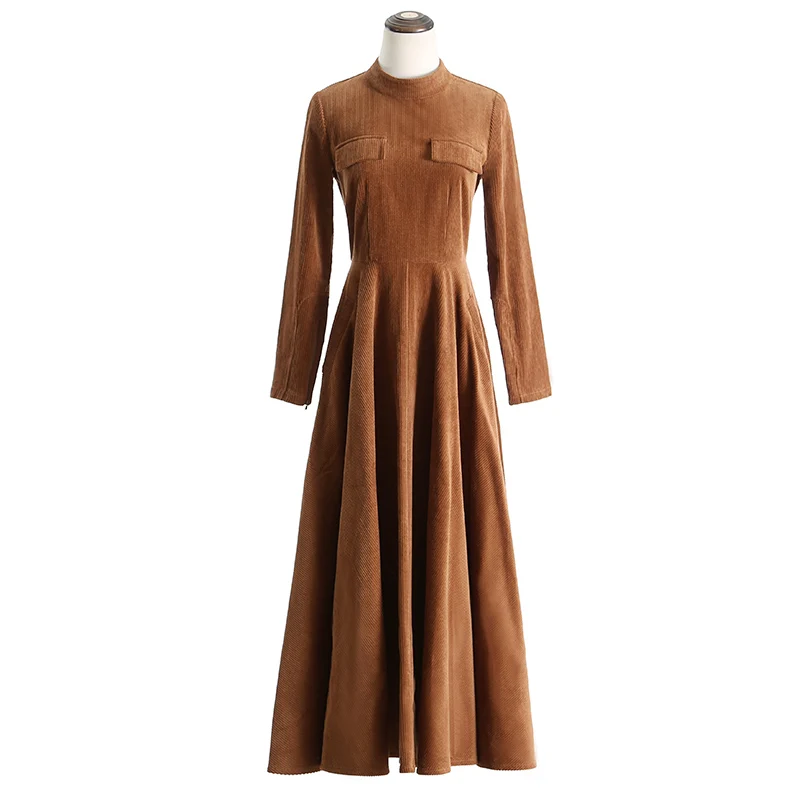 VERRAGEE дизайнерский бренд элегантное ТРАПЕЦИЕВИДНОЕ Макси однотонное платье 2019