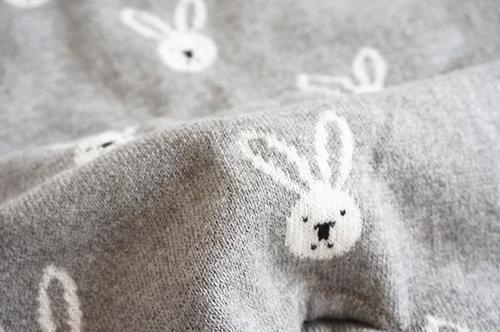 Детский цельный комбинезон с длинным рукавом Вязаный кроликом для новорожденных