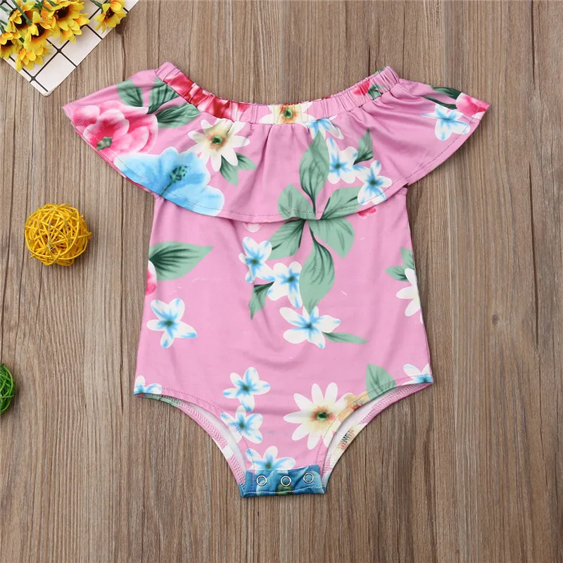 Детский комбинезон с открытыми плечами цветочным принтом | Мать и ребенок