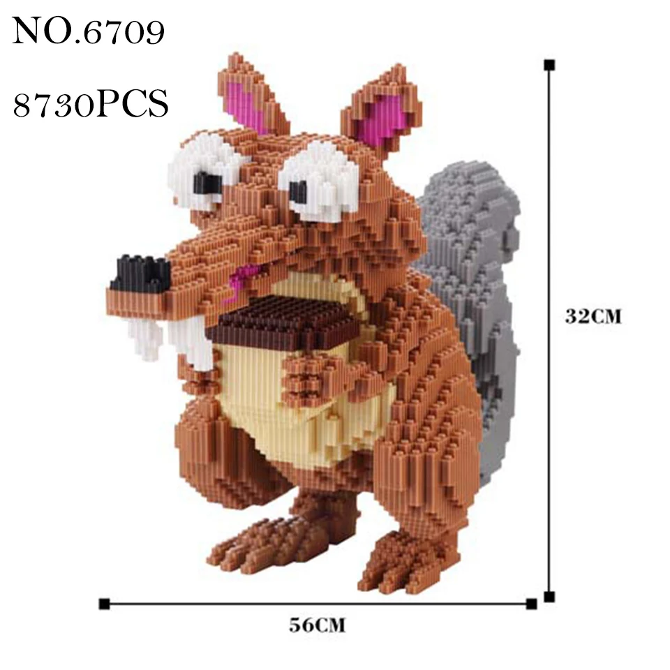 1 шт. классический мультфильм Scrat желудь большой размер строительные блоки