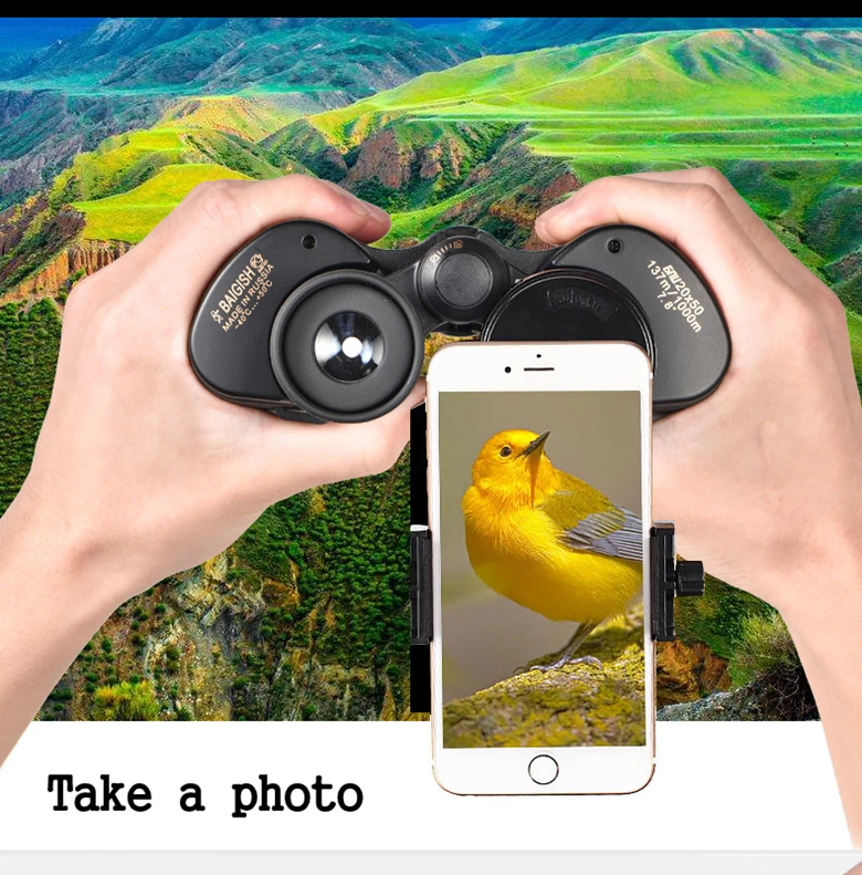 Супербольшой бинокль HD мощный металлический военный с линзой FMC и зеленой