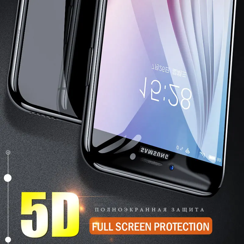 5D Curved A8 2018 Tempered Glass For Samsung Galaxy A5 A3 A7 2017 Plus J7 J5 Pro Prime Screen Protector Film A 5 8 Case | Мобильные