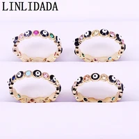 10pcs fashion jewelry round shape gift for women micro pave cz gold color ring