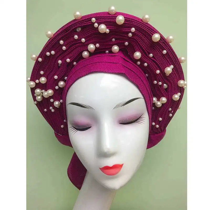as picture Африканские бусины новая мода авто ASO OKE gele Мода Африканский головной убор красивая лучшая цена asooke нигерийские женщины любят - Цвет: as picture
