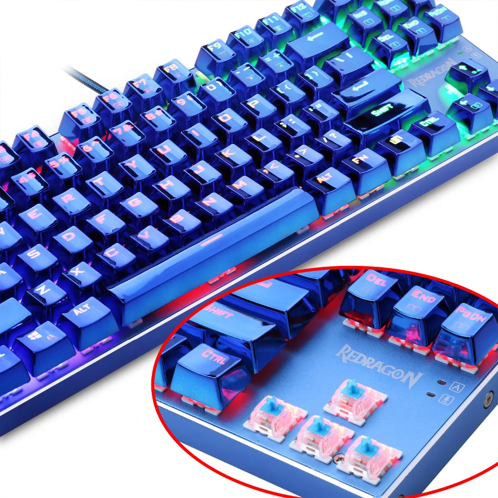 Механическая игровая клавиатура Redragon синие переключатели прочная полностью