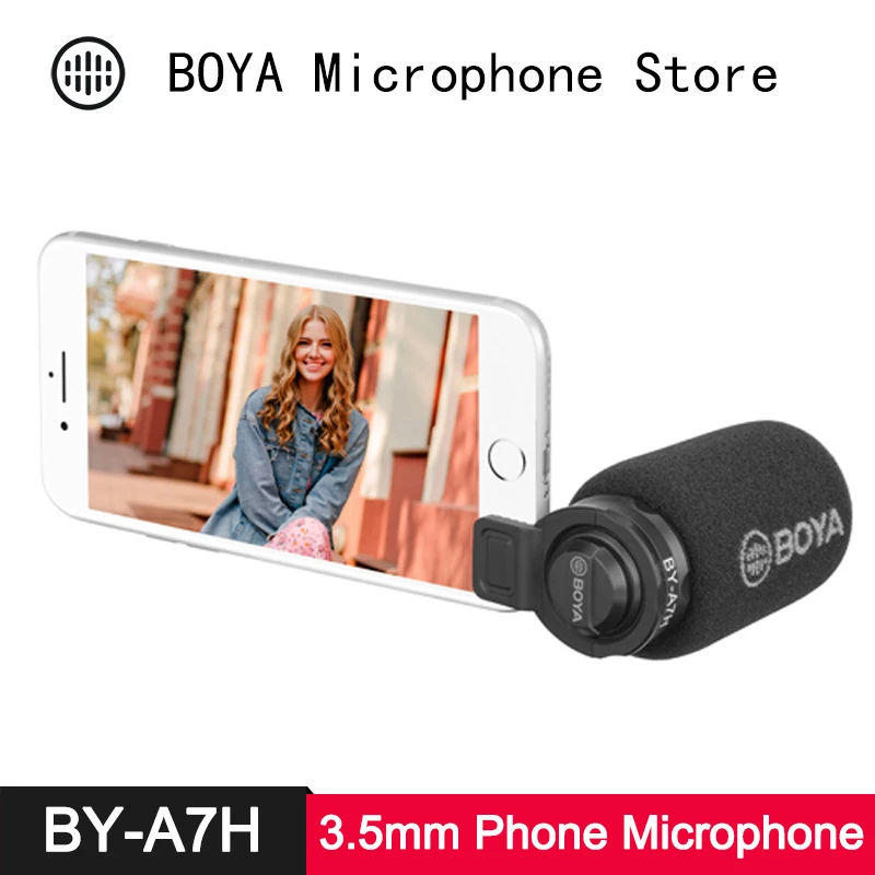 BOYA, подключаемый компактный конденсаторный микрофон для iPhone, iOS, huawei, Android, 3,5 мм, смартфон, планшет, прямой поток, Vlog, видео, аудио, микрофон