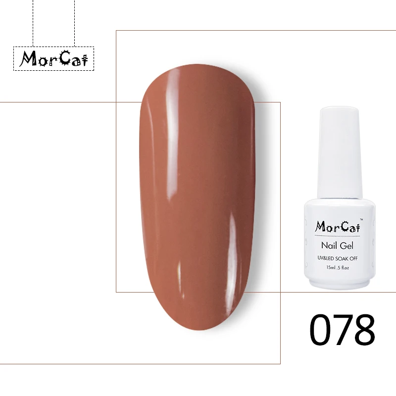 078 Гель-лак MorCat для ногтей розовый цвет УФ-лак Гель-лак УФ-гель для ногтей Гель-лак Vernis Полупостоянный дизайн ногтей - Цвет: 078