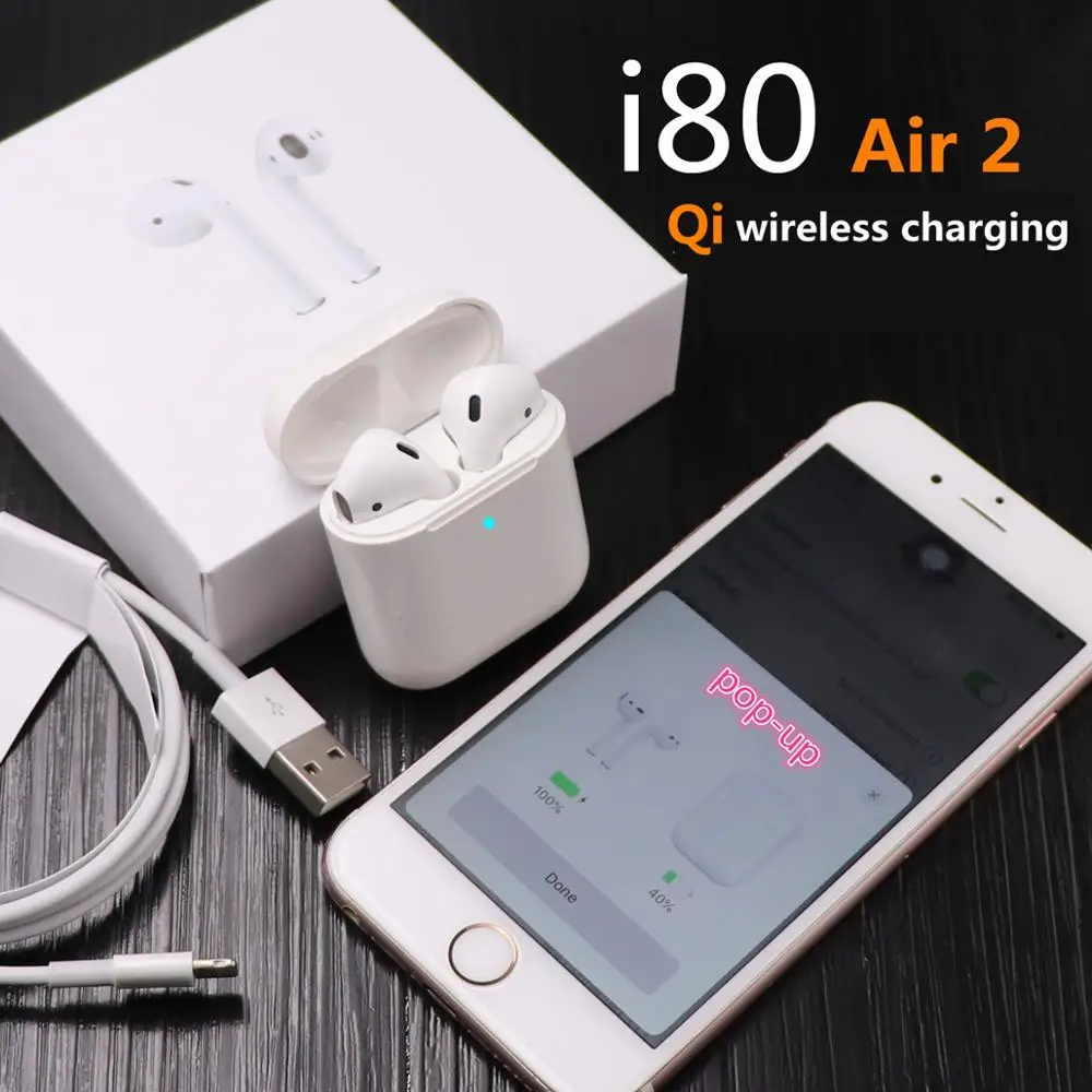 1:1 Air 2 Новые i80 TWS беспроводные наушники Bluetooth гарнитура беспроводной чип