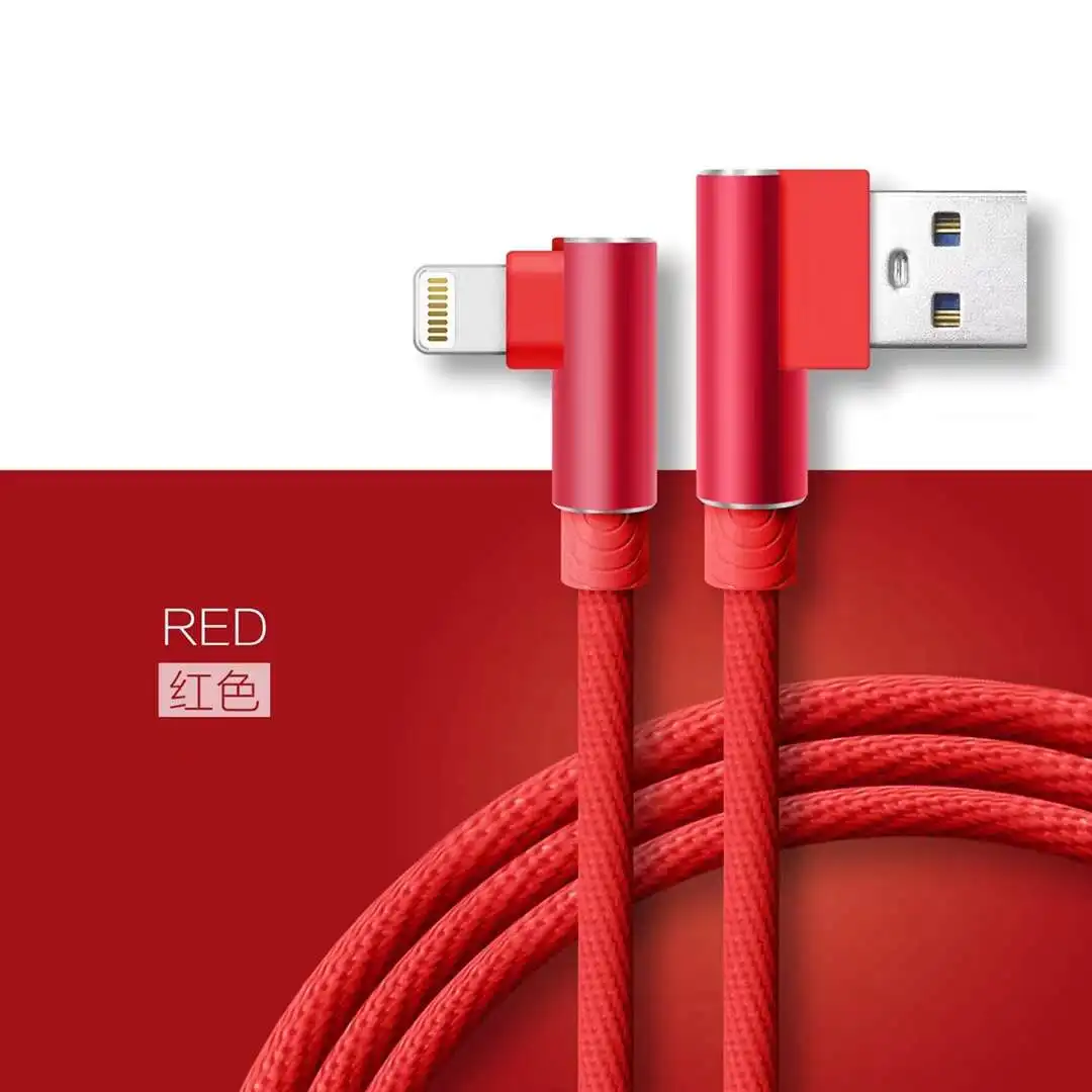 Кабель USB 90 градусов быстрая зарядка кабель системы освещения шнур данных