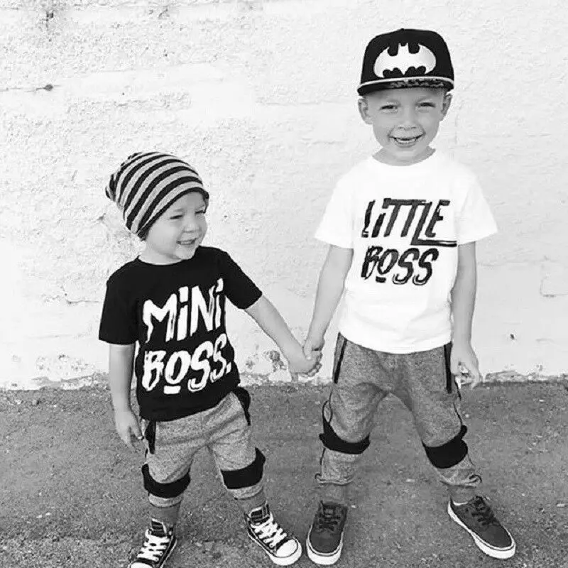New Fashion Kids Baby Boys Letter T-shirt Tops Harem Pants Outfits Set Casual Clothes 1-6Y | Детская одежда и обувь